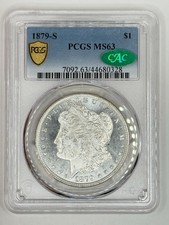 💚🇺🇸 1879-S Morgan Dollar PCGS MS63 CAC