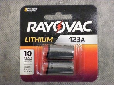 2-Pack Rayovac 123A 3V Nonrechargeable Lithium Batteries  Exp DEC 2031