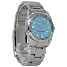 Rolex Oyster Perpetual 34mm Steel 114200 *Custom Turquoise Dial* Steel #I243.4 6