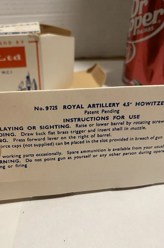 Vintage Britains Ltd 4.5 Howitzer  #9725 Never Been Taken Out Of Box New - Image 3 of 4