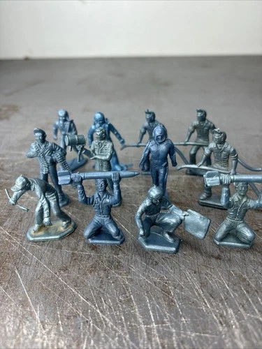Vintage Tim-Mee Marx Cape Canaveral US Air Force Blue Plastic Guys Lot Of 12
