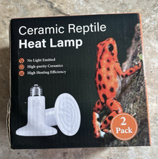 2 Pack Ceramic Heat Emitter, 110V/150W Reptile Heat Lamp Bulb