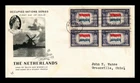 US COVER FIRST DAY OF ISSUE ARTCRAFT OCCUPIED NATIONS BLOCK OF 4 NETHERLANDS
