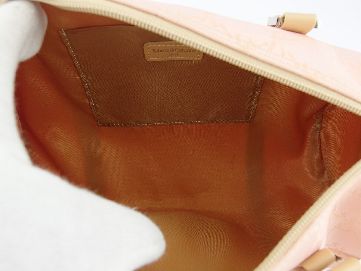 Roberta di Camerino Handbag Pink Beige Silver Women Authentic