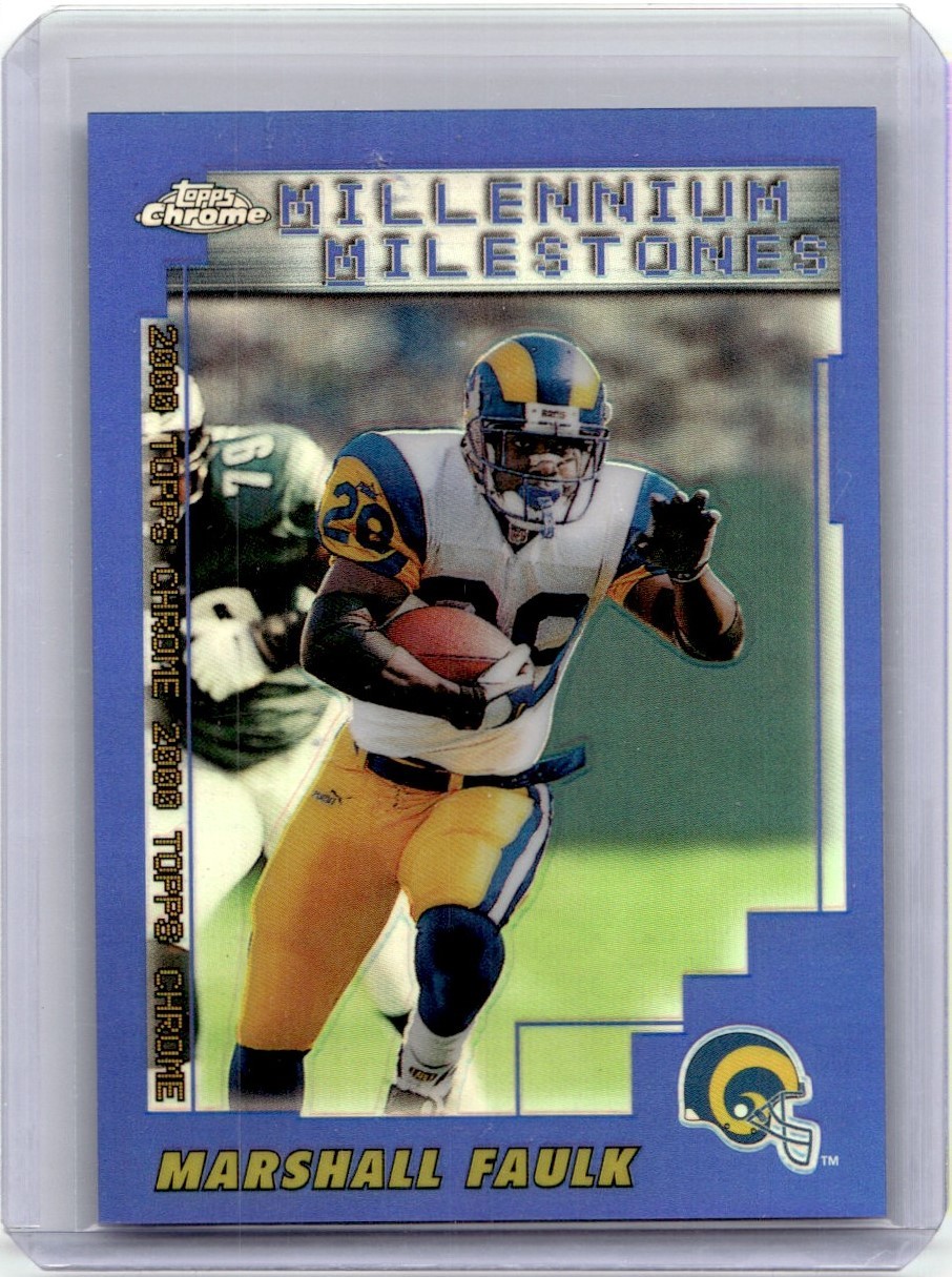 2000 TOPPS CHROME REFRACTOR MARSHALL FAULK ST. LOUIS RAMS #210