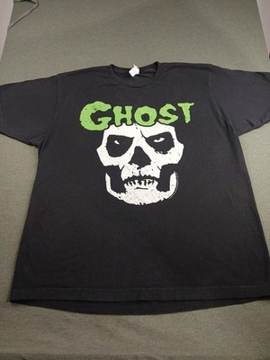 Vintage Tultex Men's Black Graphic Print band  Ghost  T-Shirt Size XL