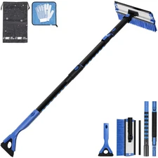 47.7″ Telescoping Snow Brush with 270° Pivot for Effortless Ice Removal
