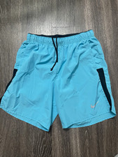 Nike Dri-FIT Men s Blue/Black Solid Swim Trunks Lined Drawstring S DV9844-416