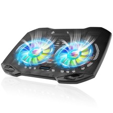 LIANGSTAR Laptop Cooling Pad, Gaming Cooler with 2 Quiet Big black