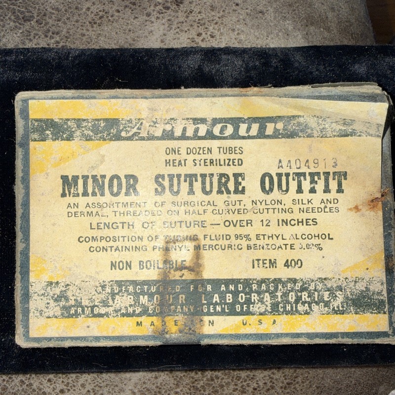 Antique Medical Supplies Minor Suture Outfit By Armour