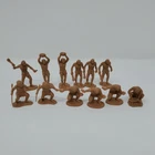 Lot of 12 Marx Butterscotch Caveman Figures Plastic Prehistoric Playset 1970s 2"