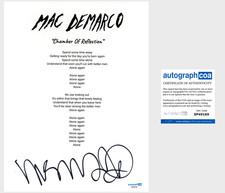 'Mac DeMarco' Signed Lyric Sheet 'Chamber Of Reflection' Indie Pop ACOA