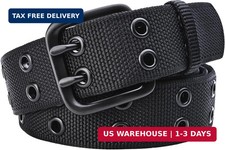 Double Prong Nylon Belt for Men Women 39 to 71'' Plus Size with Grommets