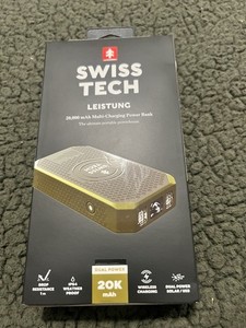Swiss Tech Leistung Banque de puissance double portable 20000mAh Chargement sans fil