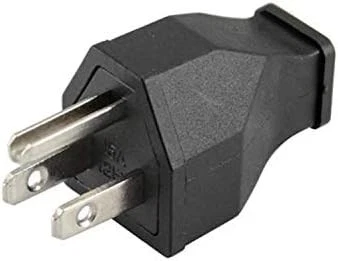 Straight Blade Plug,15 Amp 120-125 Volt, 2Pole 3Wire, Plug, Male Black - Picture 6 of 8