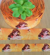 7/8 or 1.5 Inch 1 YD Princess Belle Beauty and the Beast Grosgrain Ribbon
