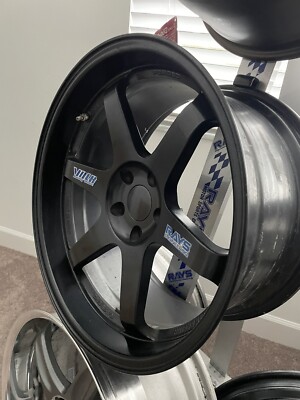 Volk Racing 19 TE37 Pair 19x9.5 19x10.5 5x114 Rays Wheels Black