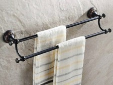 Oil Rubbed Bronze Double Towel Bar Rack Bathroom Wall Mounted Towel Holder