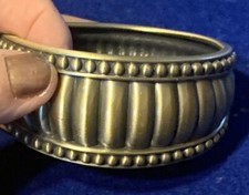 Chunky Cuff Puffy Spring Hing Bronze Bracelet Opens