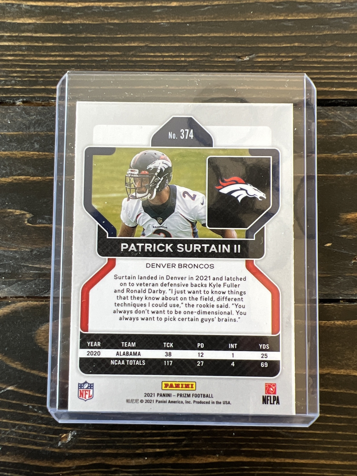 Patrick Surtain II 2021 Panini Prizm Rookie Card 374 RC Broncos EBay