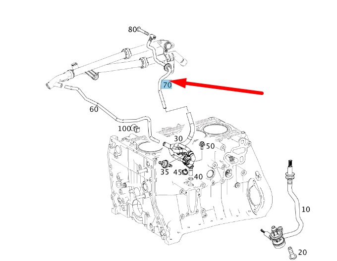 MB C W204 Motor Kurbelgehäuse Entlüftungsschlauch Rückschlagventil A2710780909