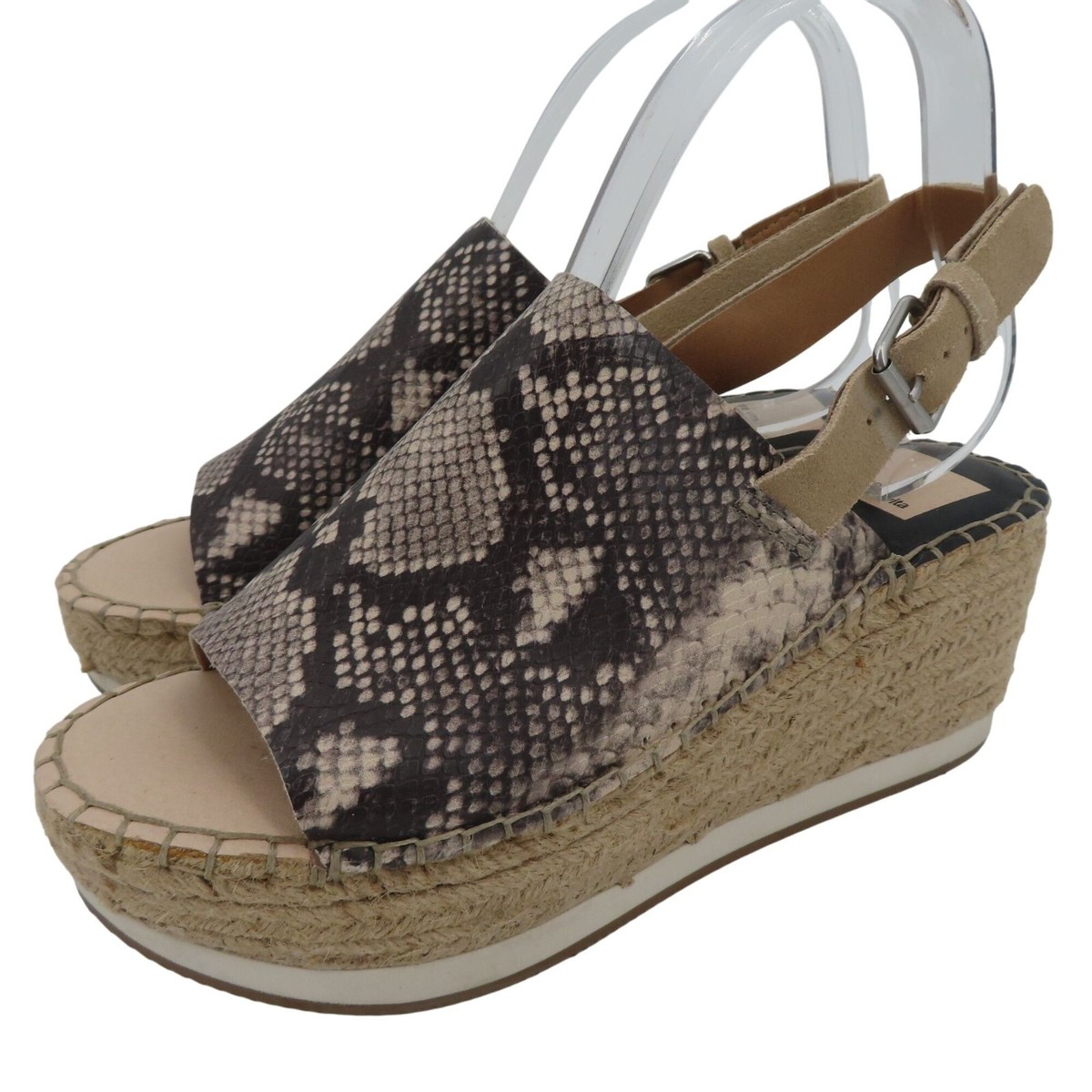 Dolce Vita Women M MARLO Snake Print Espadrille Platform Wedge Sandals  Shoes
