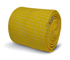 Designer Cotton Mens Tie - Bright Lemon Yellow - Polka Dot by Frederick Thomas