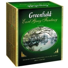 GREENFIELD EARL GREY FANTASY BLACK TEA 100 BAGS RF NO GMO Made In RUSSIA US Sell