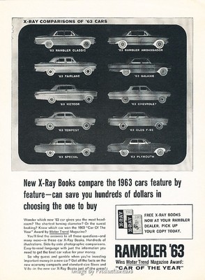 1963 Rambler - Car of the Year - Original Advertisement Print Art Car Ad J616