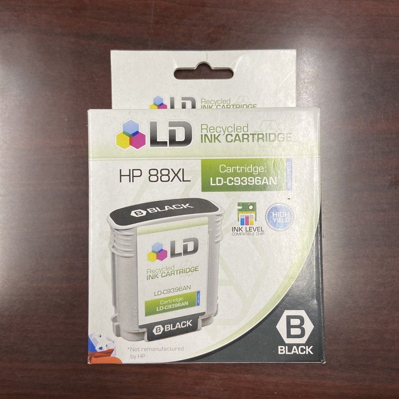 HP88XL LD RECYCLED INK CARTRIDGE LD-C9396AN, BLACK, NIB #1