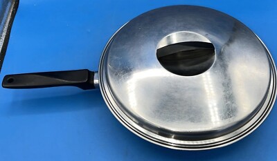 Ekcowear Copper Bottom Stainless Steel Skillet Fry Pan with Lid USA