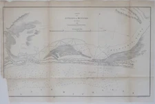 Map 1836 SURVEY ENTRANCE TO MILWAUKEE Wisconsin Lake Michigan Walker's Point