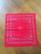 Vintage New nos Red Fast Color Bandana Head Scarf 100% Cotton Made in USA
