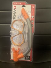 Dolfino Fiji Mask Snorkel Combo Orange Ages 6 Youth Impact Resistant