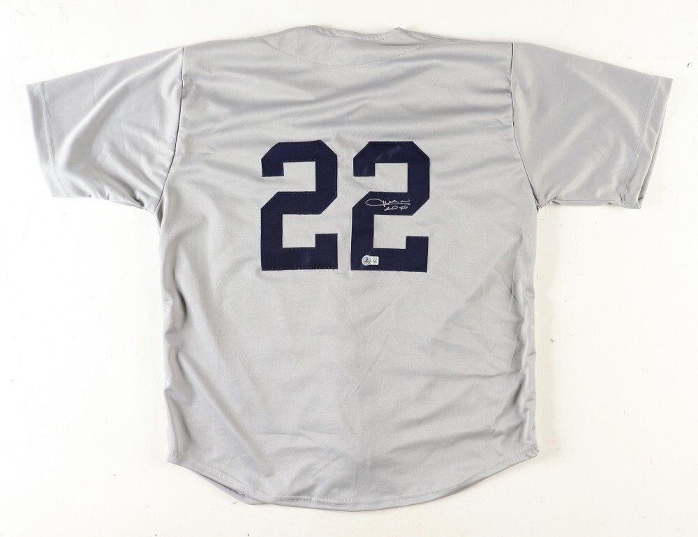 Juan Soto Autographed Signed New York Yankees #22 size XL gray jersey w/ Beckett hologram 