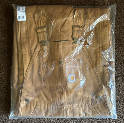 Carhartt Bib Overalls Youth Size 14 Brown NWT Insulated Canvas Durable New