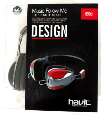 Havit Headphones Headset Noise Reduction Black Silver Music Comfort Light Weight