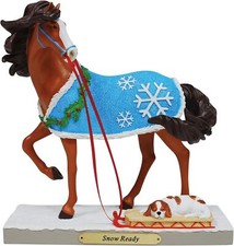 Christmas Snow Ready Horse  Dog Figurine Trail Of Painted Ponies New In Box