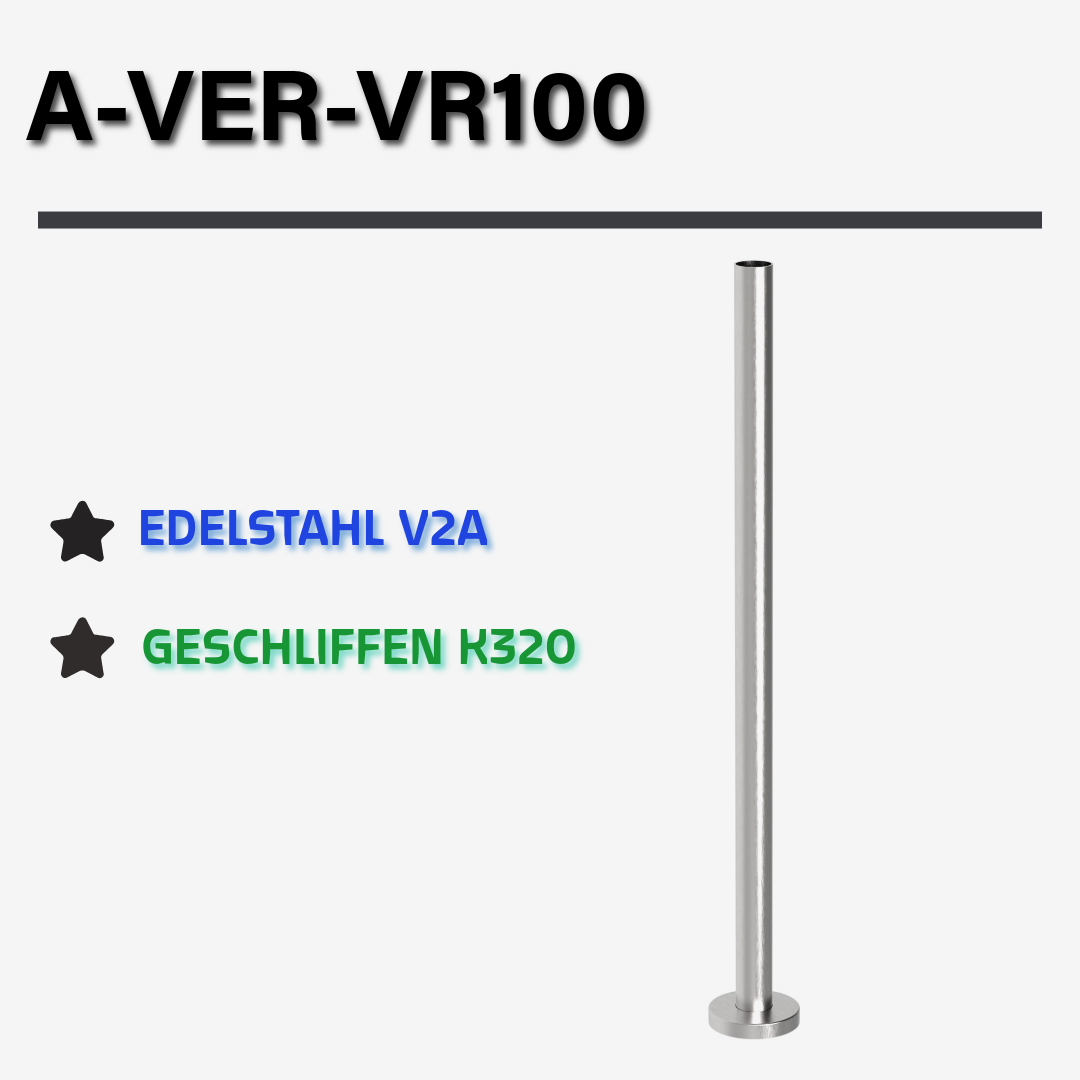 VEVOR Geländerpfosten Pfosten Handlauf Edelstahl 106,7x5x5cm