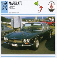1965-1972 MASERATI MEXICO Classic Car Photo/Info Maxi Card