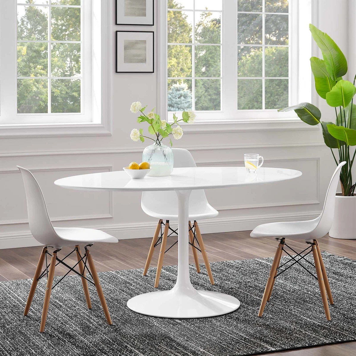 Oval mid century modern dining table online