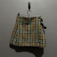 BURBERRY WOOLEN DUEL BUCKLE KILT/SKIRT