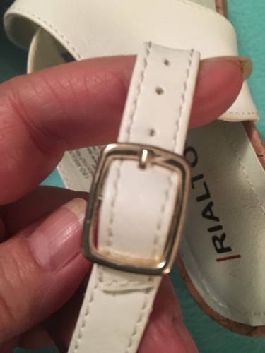 Rialto Women’s Slingback Open Toe White / Cork Heels Sz 6.5M EUC - Picture 10 of 12