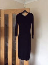 Black bodycon long dress size 6 river island brand new