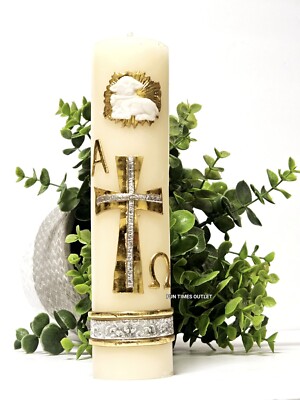 Cirio Paschal Communion Candle Easter Holy Cirio Pascual Cross Alpha Omega 8''×2''