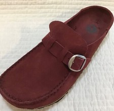 BIRKENSTOCK NIB BUCKLEY SUEDE ZINFANDEL BURGUNDY MAROON SLIDES 40 L 9 Narrow