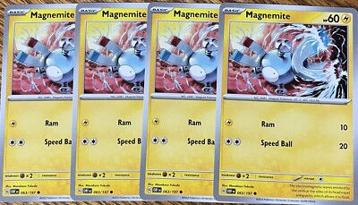 x4 Magnemite 63/197 - Obsidian Flames - Common - Read Desc.
