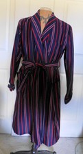 Vintage State O Maine Rayon Knit Robe Striped Red White Blue Medium C46