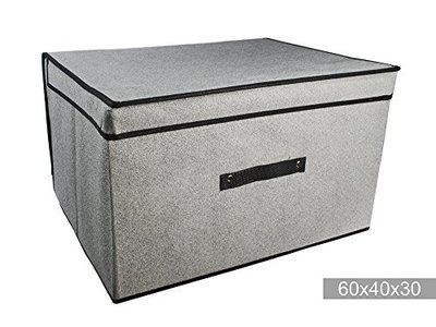 Scatola Porta Biancheria 60x40x30 Cm – Contenitore Pieghevole In Tessuto Non Tessuto Per Armadio, Salva Spazio