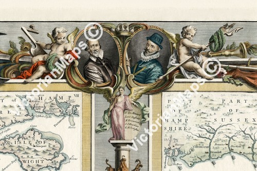 Spanish Armada 1588 antique engraving chart VII map J Pine 1739 art print poster - Picture 7 of 14